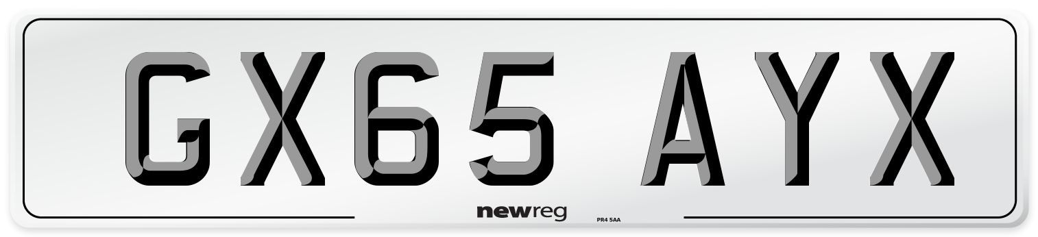 GX65 AYX Number Plate from New Reg